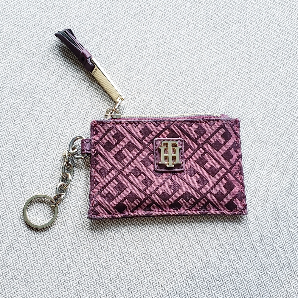 Tommy Hilfiger Host Pick 🥐 Burgundy Blue Purse Accessory Pocket Size